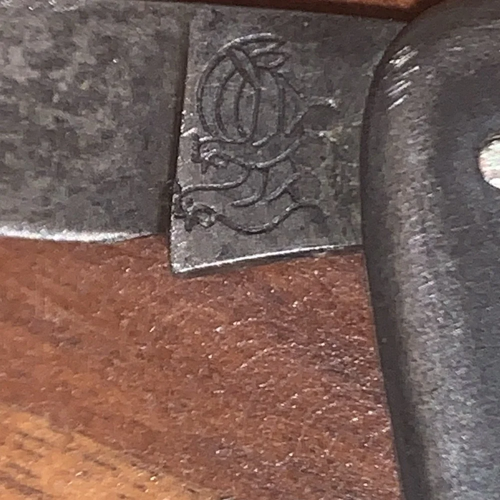 Vintage Hen & Rooster Logo 2 blade Folding Knife Engraved Soccer Player READ